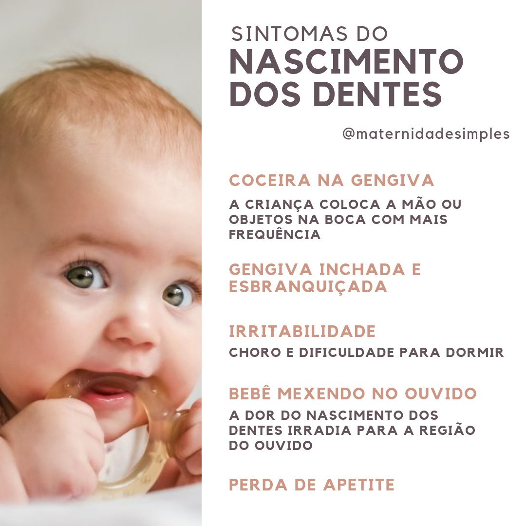 Quais são os sintomas do nascimento dos dentes do bebê?